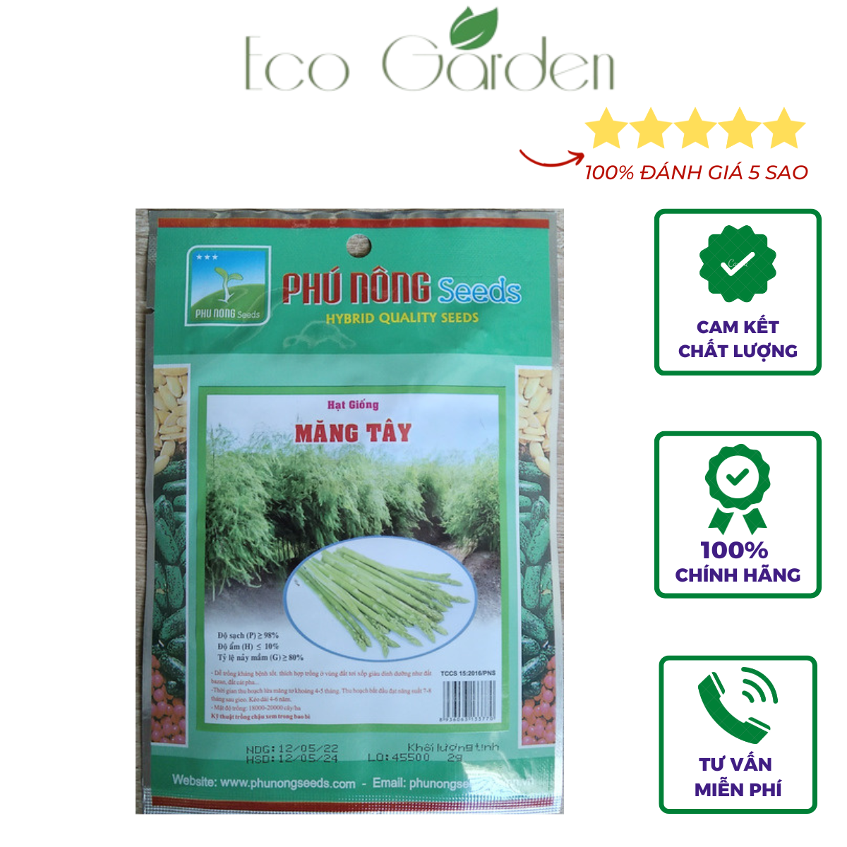 Hạt giống măng tây phú nông 001 - 2g 02
