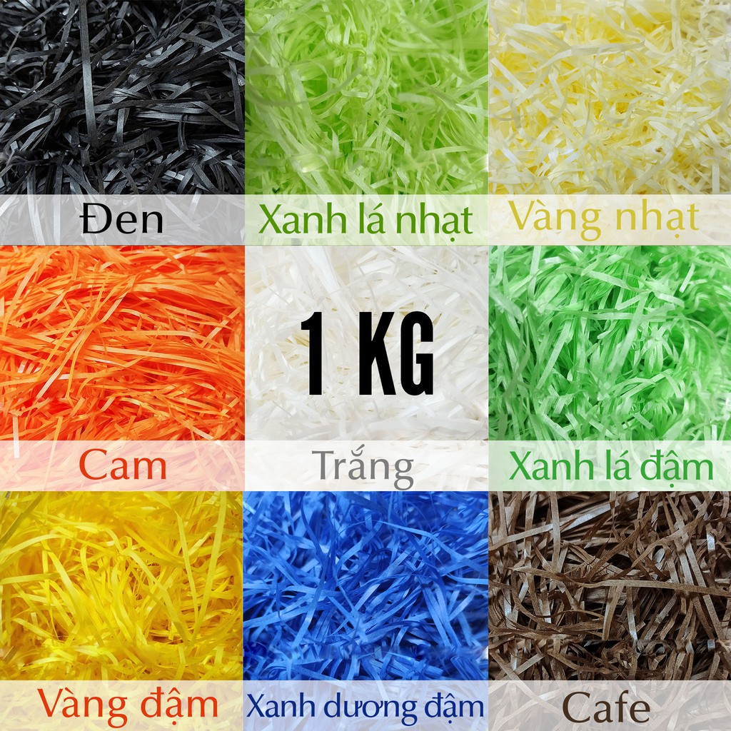 Giấy rơm - giấy rối - giấy vụn cắt sợi lót hộp quà tặng