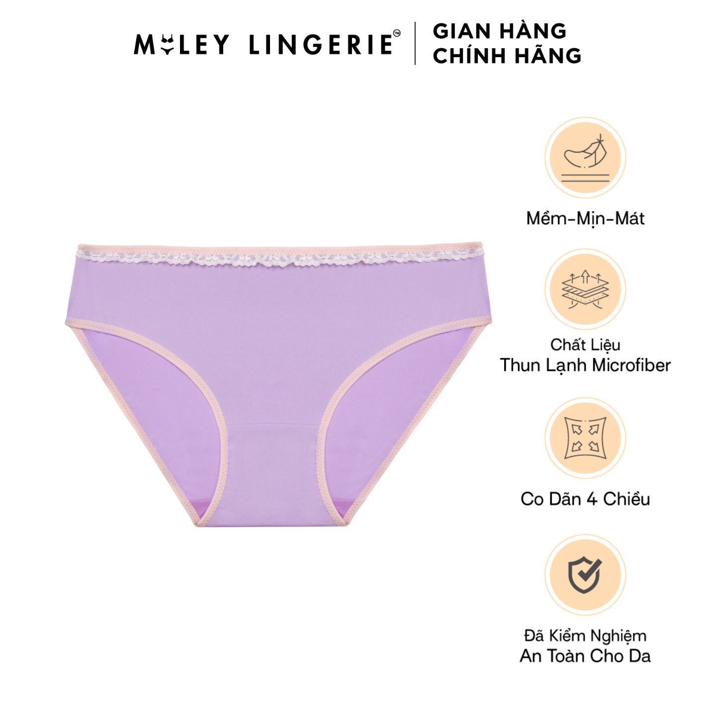 Quần Lót Nữ Thun Lạnh Viền Ren Co giãn 4 chiều Miley Lingerie
