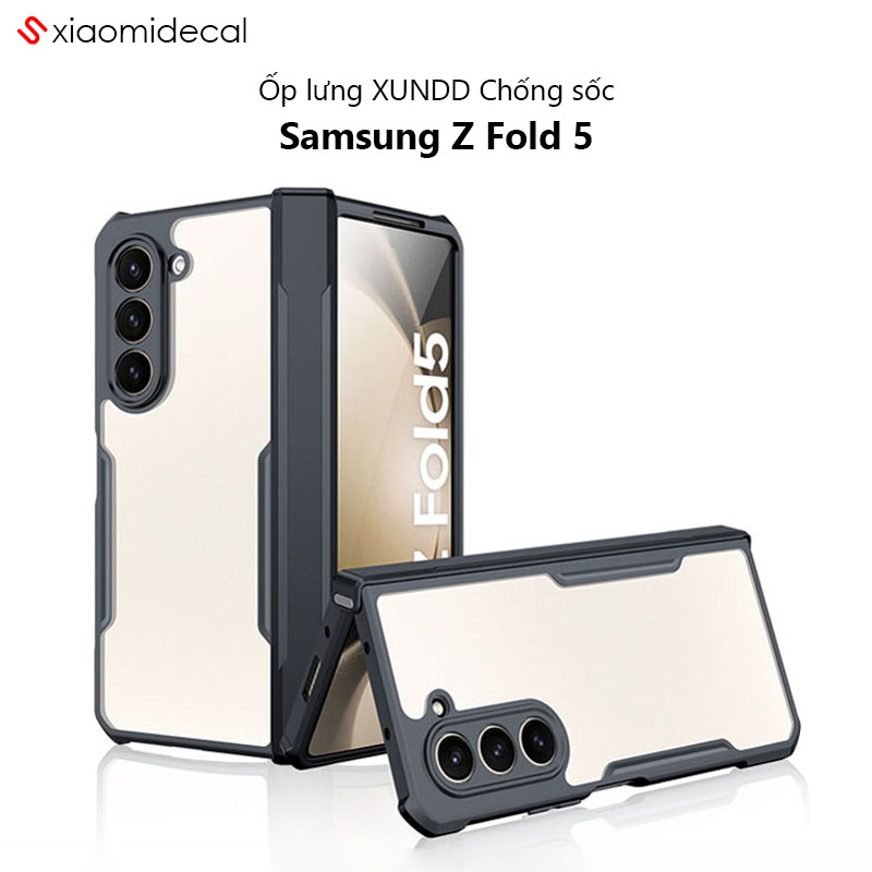 Ốp lưng xundd samsung z fold 5 mặt lưng trong, viền tpu, chống sốc