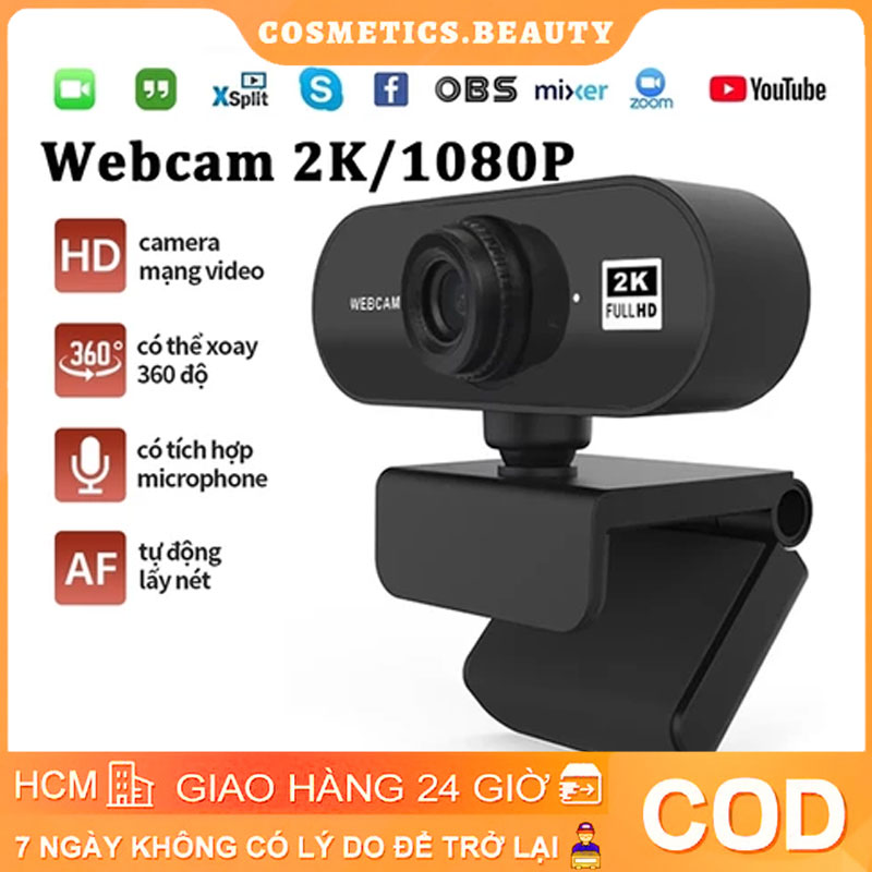 Webcam 4K 2K Livestream có Mic cho PC,Laptop, Trợ sáng cực tốt, webcam pc, cam máy tính pc, webcam usb