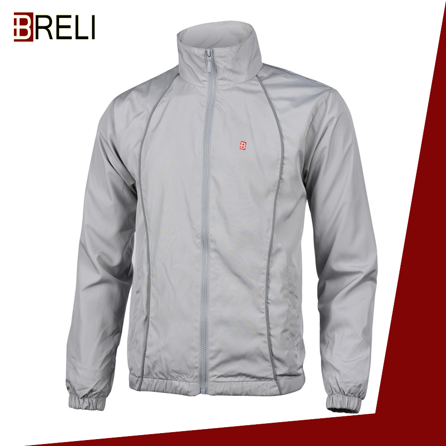 Áo gió thể thao nam BRELI áo thu đông nam cao cấp BG9002 Màu ghi nhạt