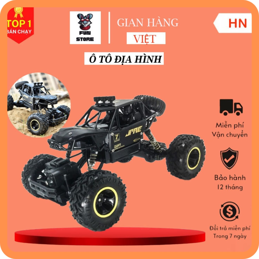 Xe ô tô địa hình điều khiển từ xa, ô tô điều khiển từ xa, ô tô địa hình , ô tô điều kiển từ xa, bền bỉ chắc chắn, dẫn động 2 bánh, chất liệu hợp kim hầm hố