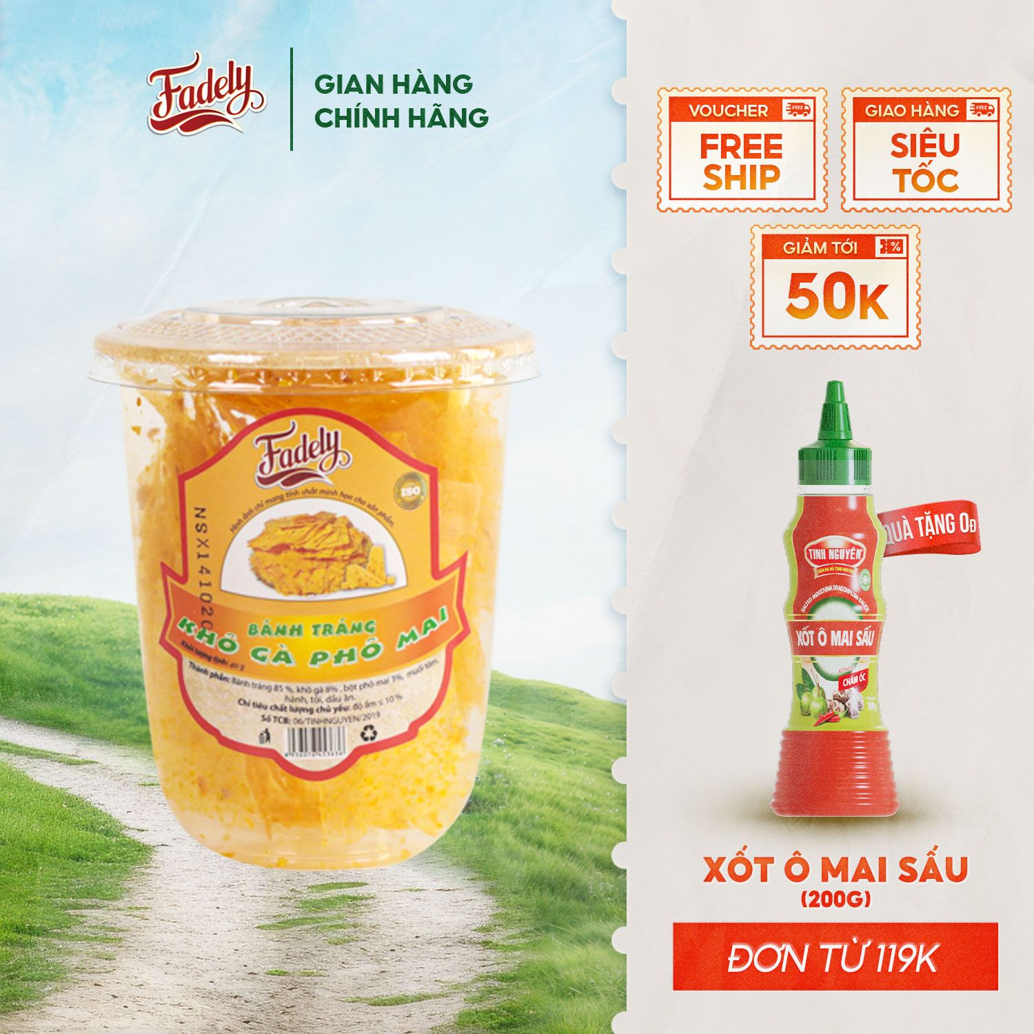 Bánh Tráng Fadely Khô Gà Phô Mai