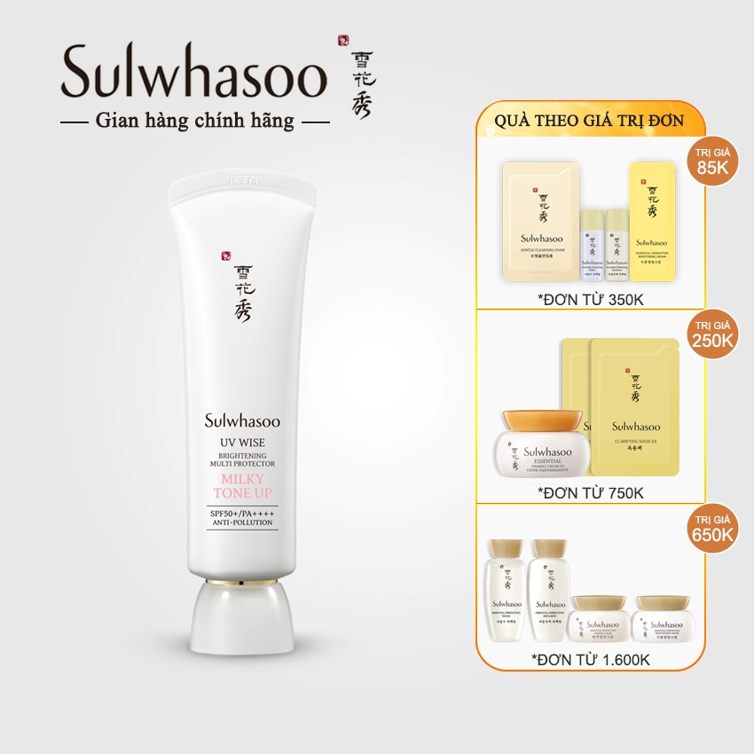Kem chống nắng Sulwhasoo UV Wise Brightening Multi protector Milky Tone Up SPF50+/PA++++ 30ml Anti-Pollution - Kem chống nắng làm sáng da Sulwhasoo