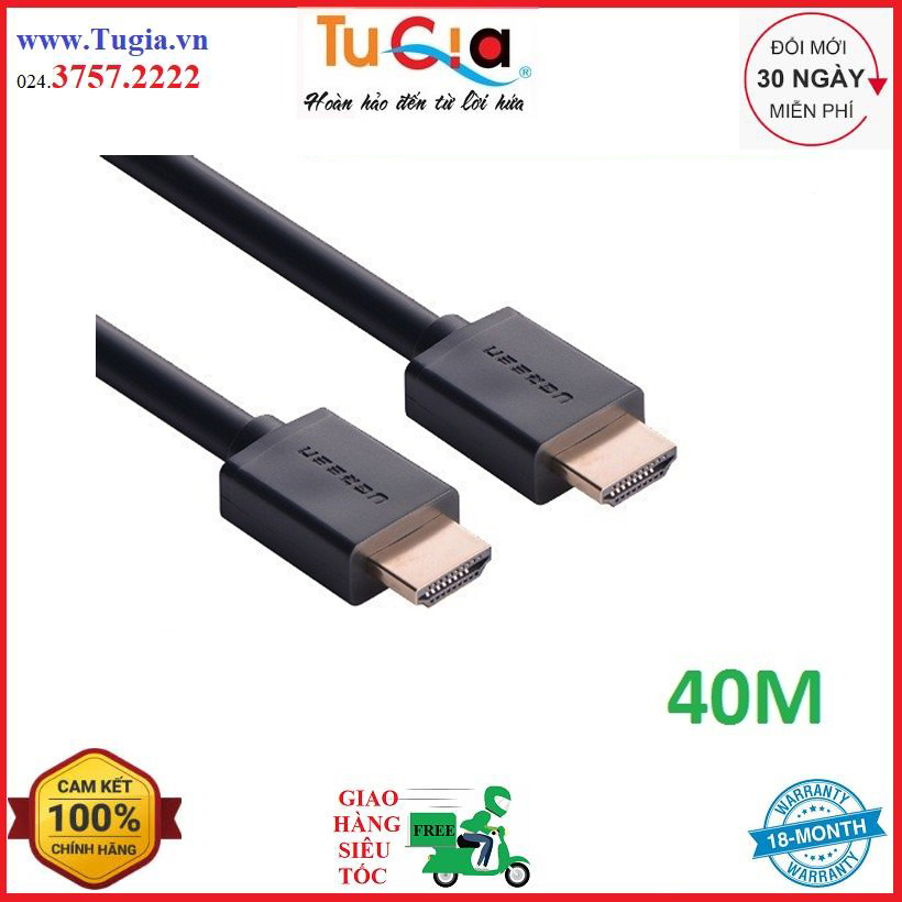 Cáp hdmi 1.4 dài 40m hỗ trợ ethernet + 4k 2k hdmi ugreen 40591 - hàng chính hãng