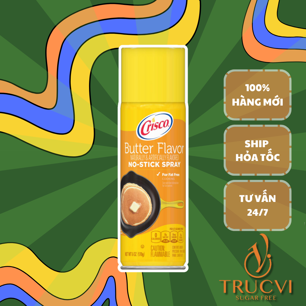 Dầu ăn kiêng dạng xịt Crisco Butter( vị bơ, ăn kiêng ,keto ,eat clean , gymer)
