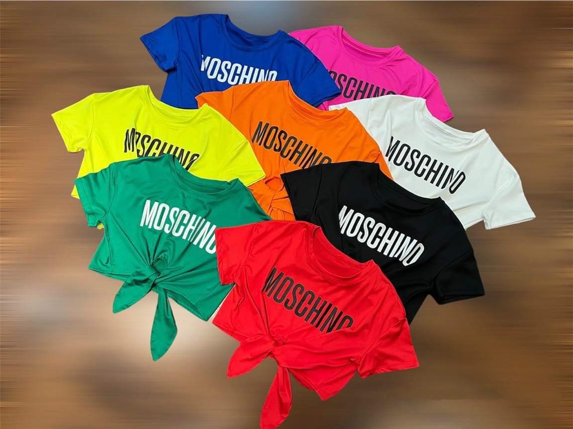 Áo croptop Moschino quần váy tập nhảy dân vũ, dancer,Aerobic, gym,yoga, đồng phục đội nhóm nữ