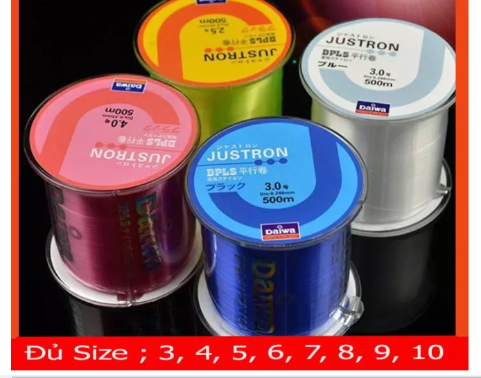 Dây Cước Câu Cá Daiwa Justron Cao Cấp 500 m - Dây Câu Cá Siêu Bền Đủ Size ( Giao Màu Ngẫu Nhiên )