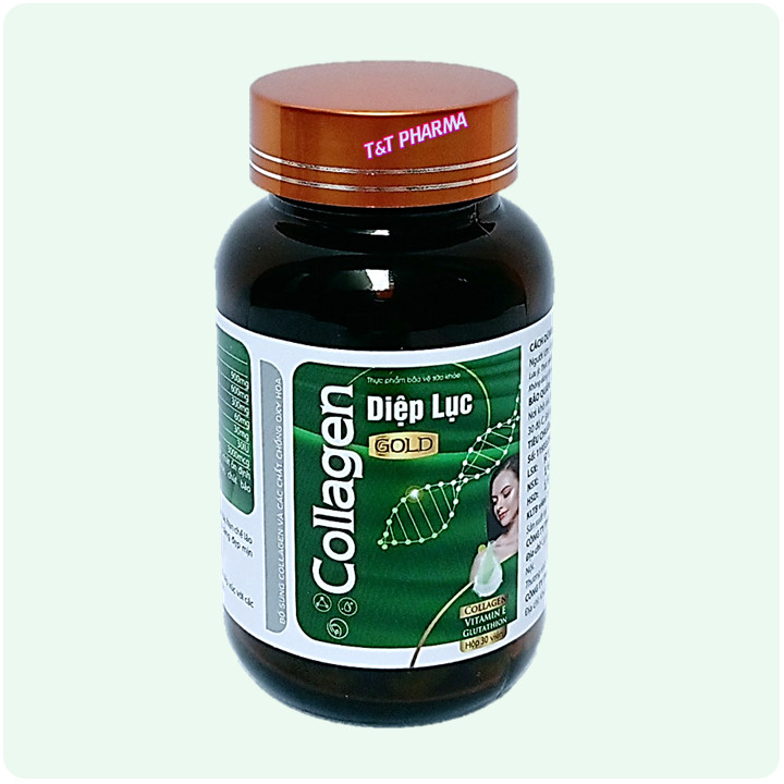 Viên Uống đẹp da Diệp Lục Collagen Gold- giúp giữ dáng đẹp da, tăng cường sức khỏe- Hộp 30 viên-date 12/2025