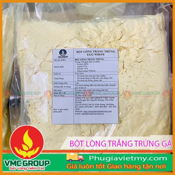 Bột lòng trắng trứng tạo dai giòn cho thực phẩm – túi 1kg