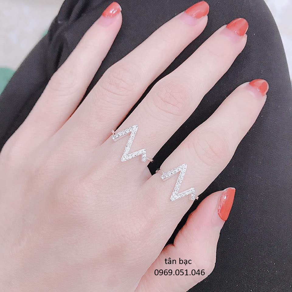 Nhẫn nhịp tim , bạc 925 cao cấp. nhẫn from chuẩn , ôm tay