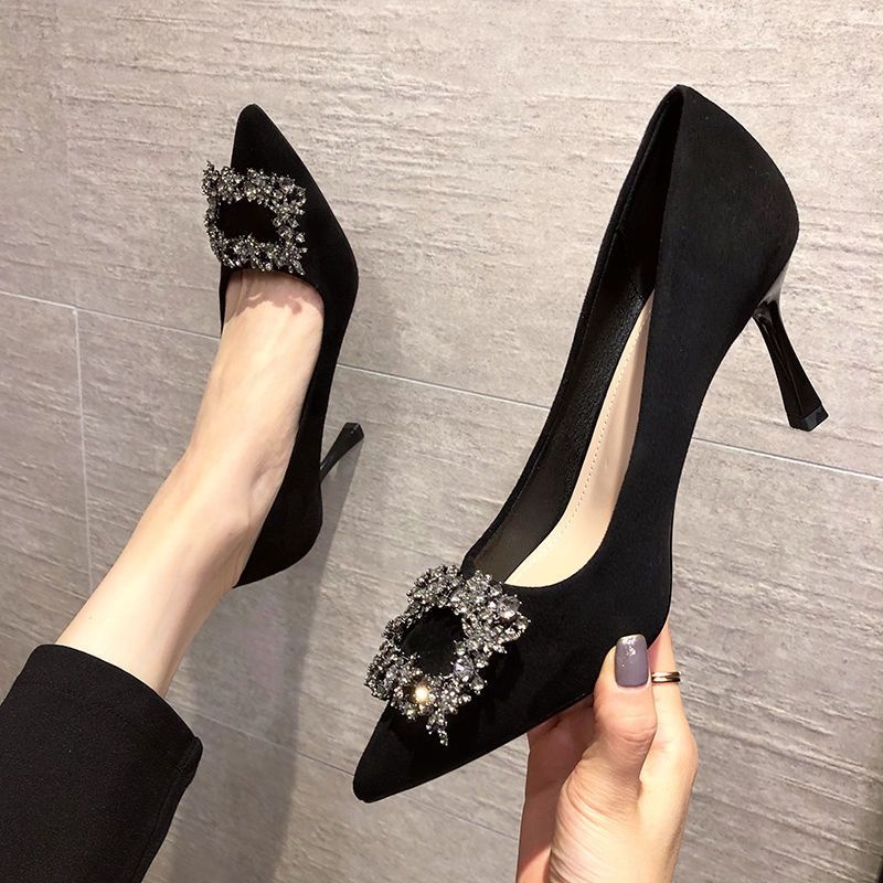 △ LJ7.13 Giày Cao Gót Nữ 7 Phân Mặt Đá Cao Cấp Lùi 1 Size Hàng Xịn Xò Lên Chân Sang Đẹp Size giày cao gót mũi nhọn