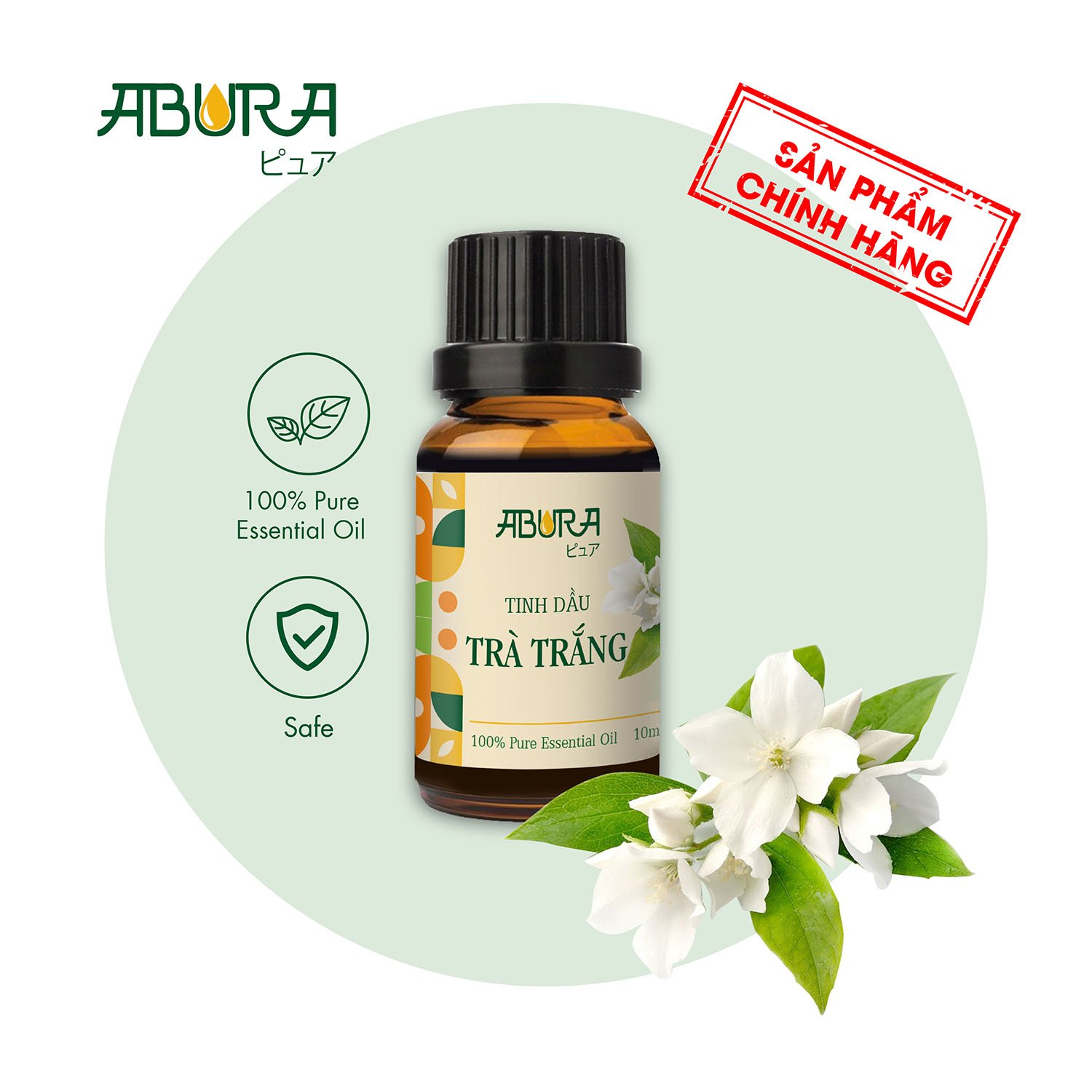 Tinh dầu Trà Trắng white tea ABURA 10ml tinh dầu hương hoa Trà Trắng khuếch tán ngủ ngon làm thơm quần áo