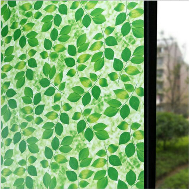Giấy dán kính lá xanh khổ 90cm, Decal dán kính, Đề can dán kính lá xanh, giảm lượng bức xạ mặt trời từ ánh nắng bên ngoài, hạ nhiệt trong phòng kín, che mờ ở những vị trí cửa/ ô kính trong suốt
