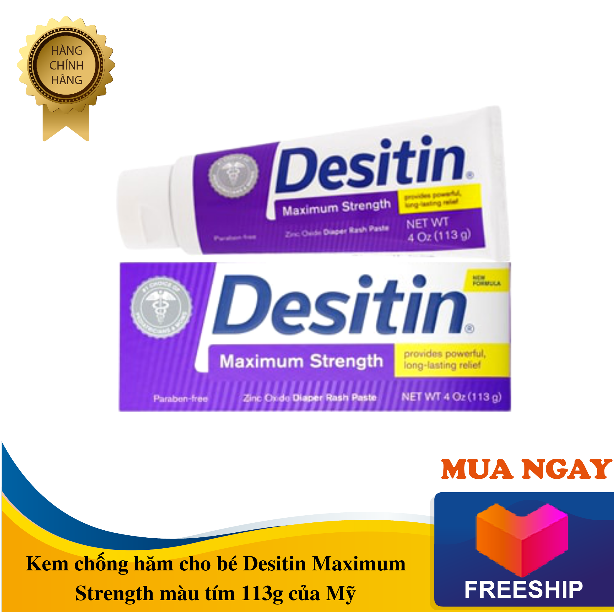 Kem chống hăm cho bé Desitin Maximum Strength màu tím 113g của Mỹ