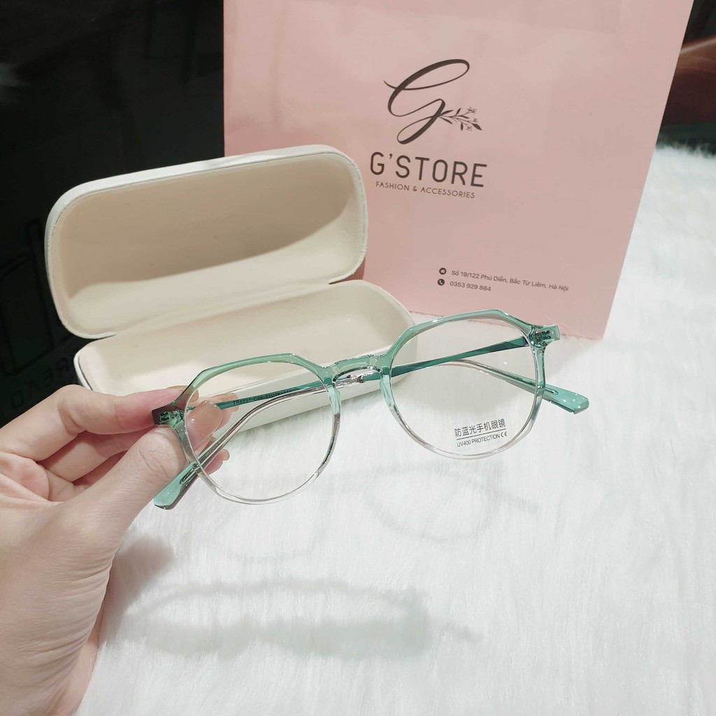 Kính mắt lục giác nhựa cao cấp thời trang Gọng kính mắt nhựa cao cấp 8857