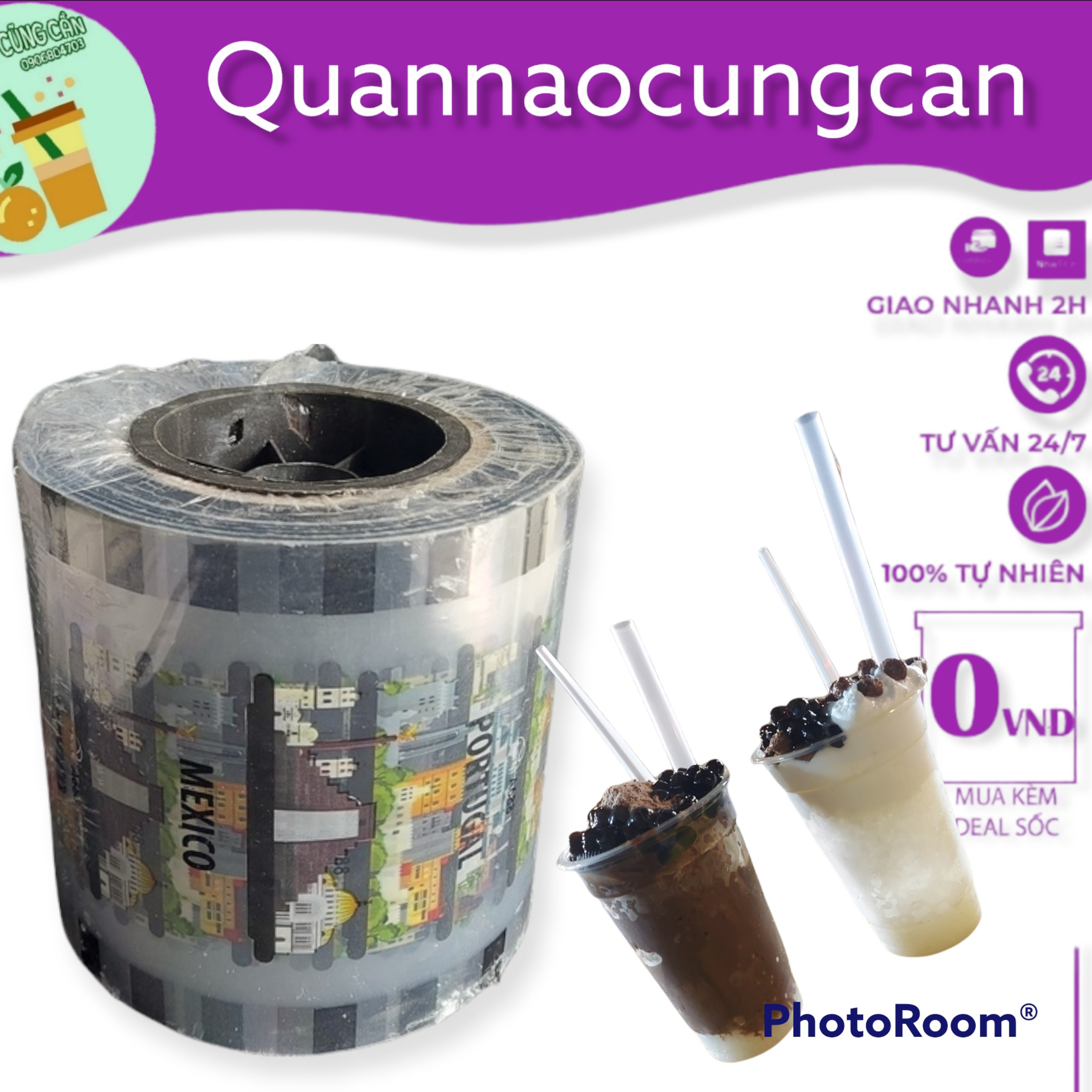 Màng ép ly nhựa, màng dập cốc dẻo cao cấp cuộn 1700/2400 ly - Quán nào cũng cần