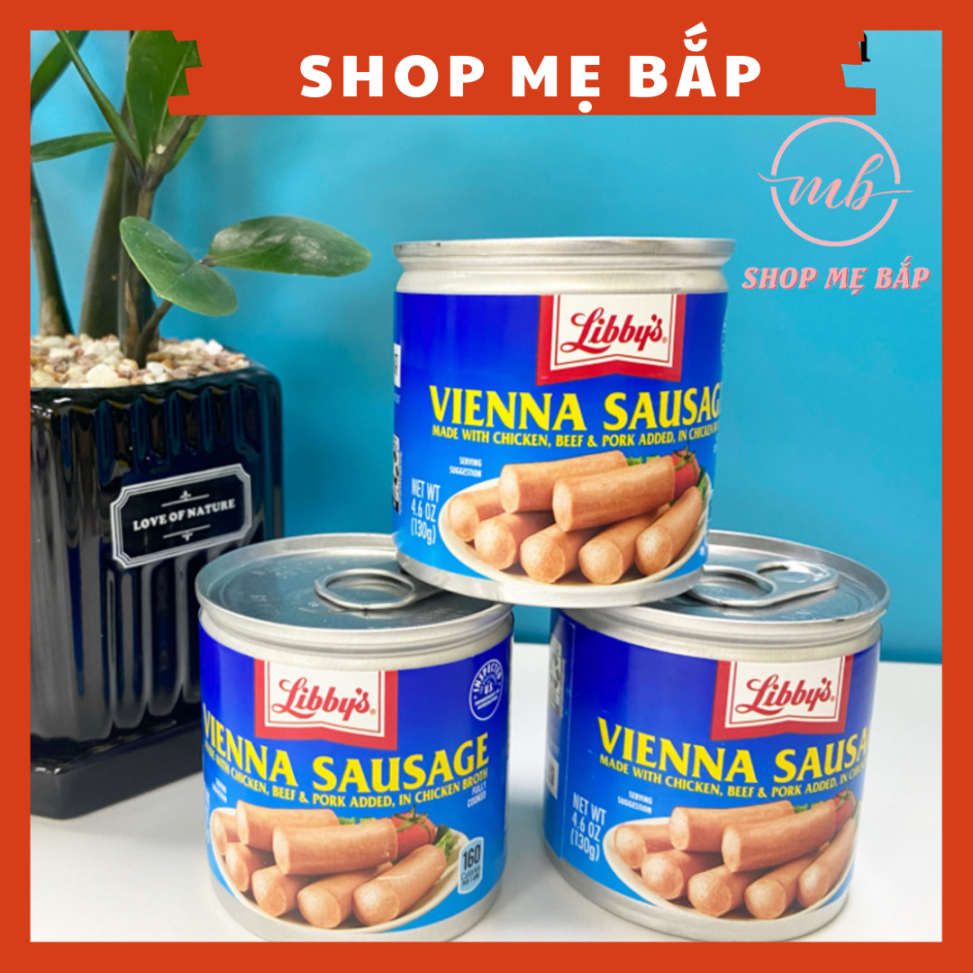 Combo 3 Hộp Xúc Xích Mỹ Libby's Vienna  130g - xúc xích gà, heo, bò ăn liền [ Hàng nhập Date 2024]