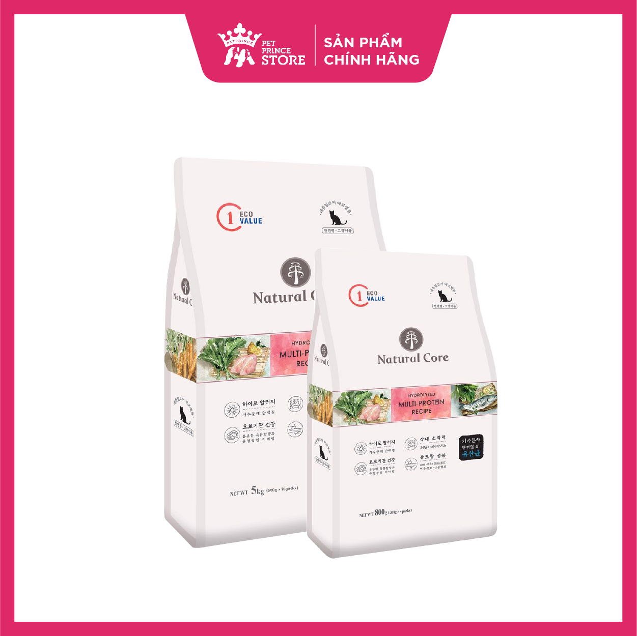 Thức ăn hạt hữu cơ đa đạm cho mèo Natural Core C1 | Protein chất lượng cao | Tăng cường hấp thụ và tiêu hoá