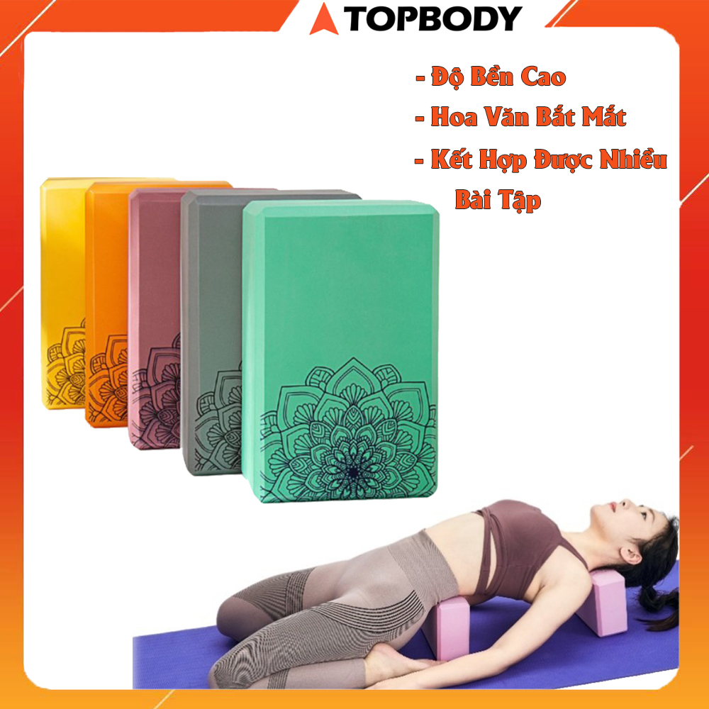 Gạch tập yoga cao cấp, gạch tập yoga cứng cáp dụng cụ tập Yoga tại nhà TOPBODY - GACHT01