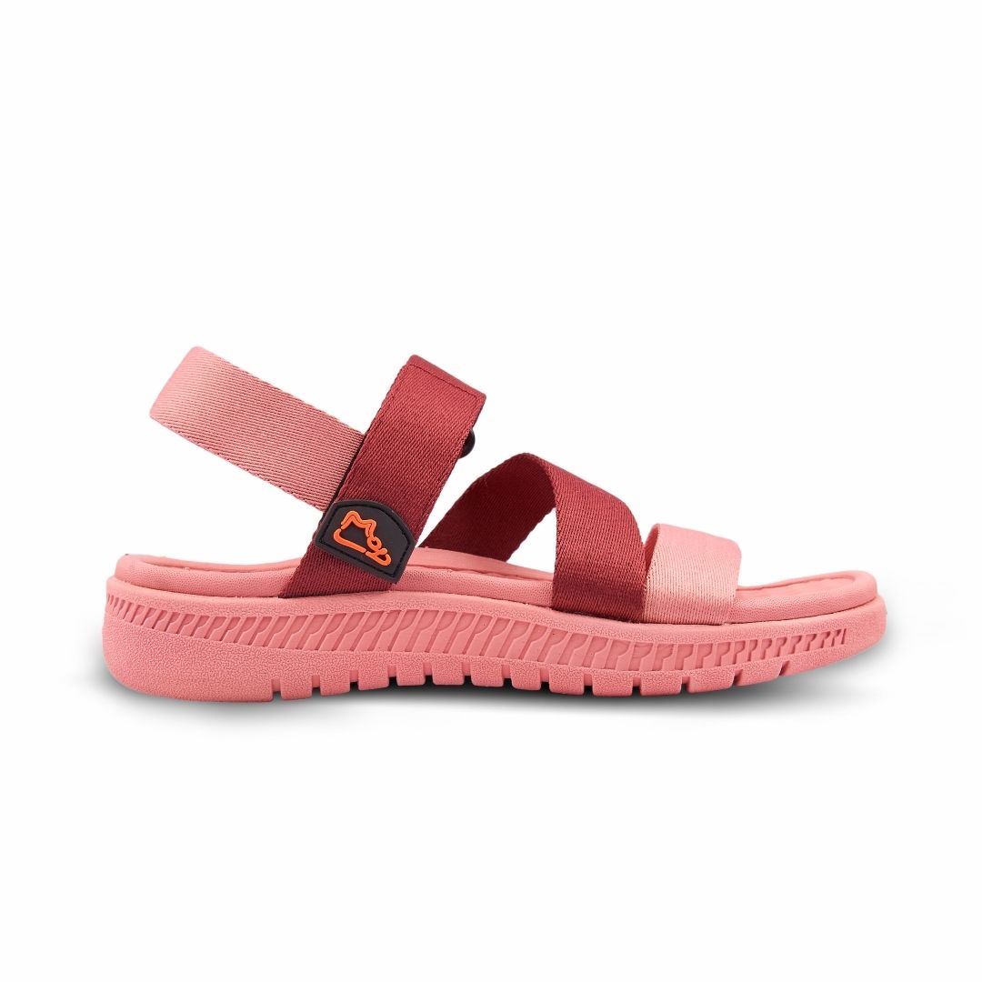 Sandal nữ chính hãng hiệu MOL quai chữ Z MS2HP màu hồng phối đỏ đô