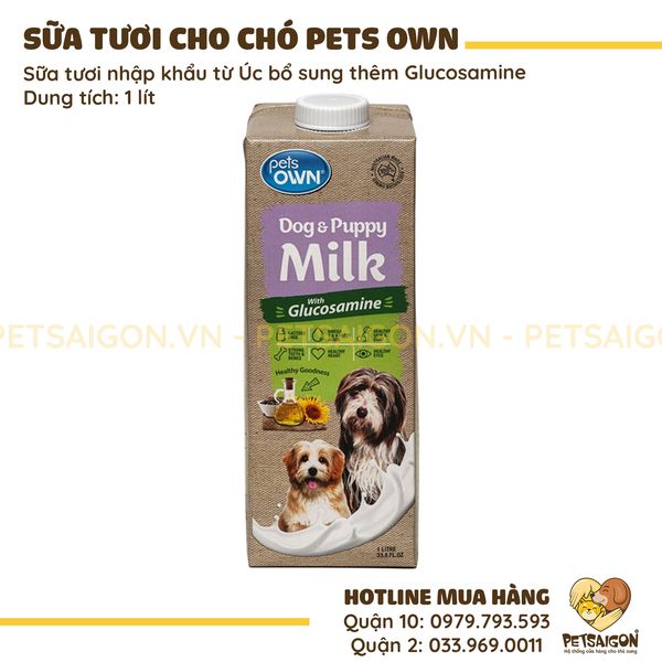Sữa tươi úc bổ sung glucosamine cho chó 1l