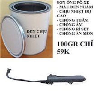 Sơn pô xe máy chịu nhiệt (chống cháy) cao cấp màu đen nhám sơn pô xe máy, cổ pô chịu nhiệt độ cao