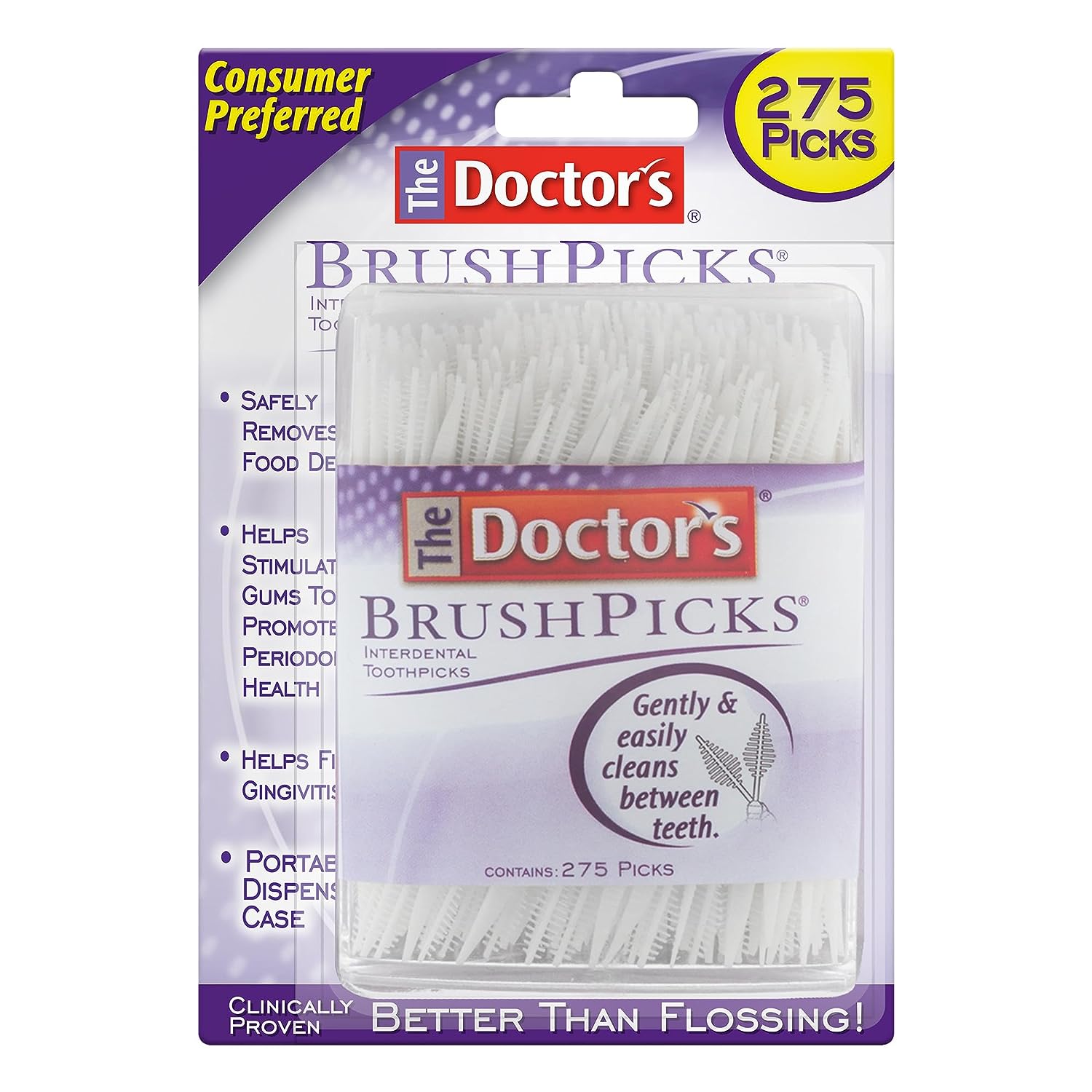 HỘP 275 CÂY TĂM RĂNG 2 ĐẦU The Doctor's BrushPicks Interdental Toothpicks