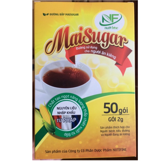 Đường bắp Maisugar - sử dụng cho người ăn kiêng - 50 gói x 2gram