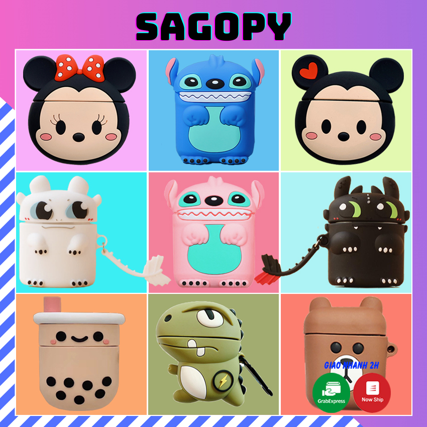 Vỏ ốp Airpod 1/2/i12/i11 tws bảo vệ tai nghe không dây bluetooth, case airpod, hộp đựng tai nghe chống va đập Sagopy