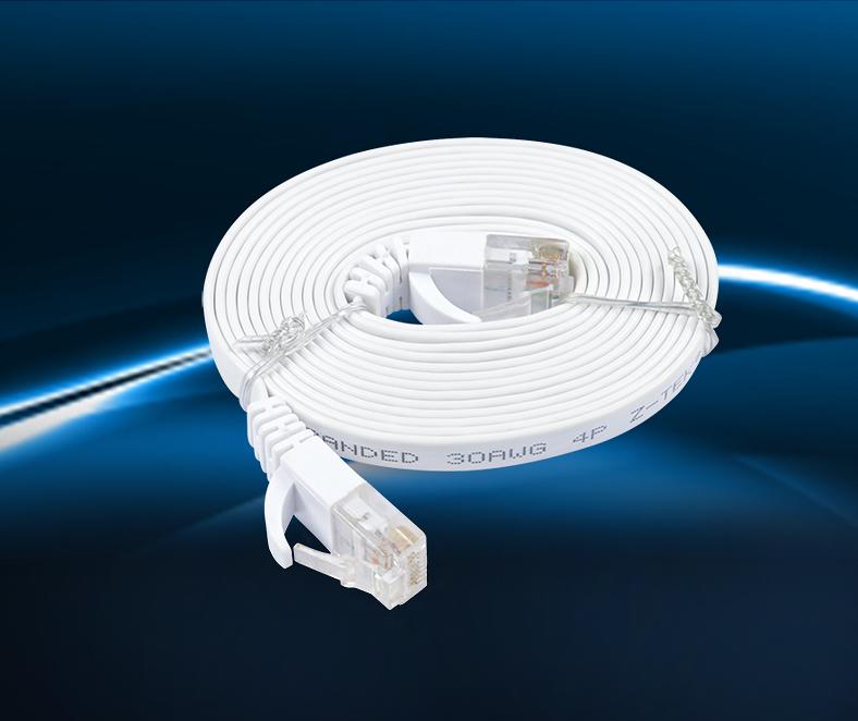Dây mạng 2 đầu đúc cat.6 utp dẹt, mỏng dài 10 mét, tốc độ gigabit z-tek zc042a