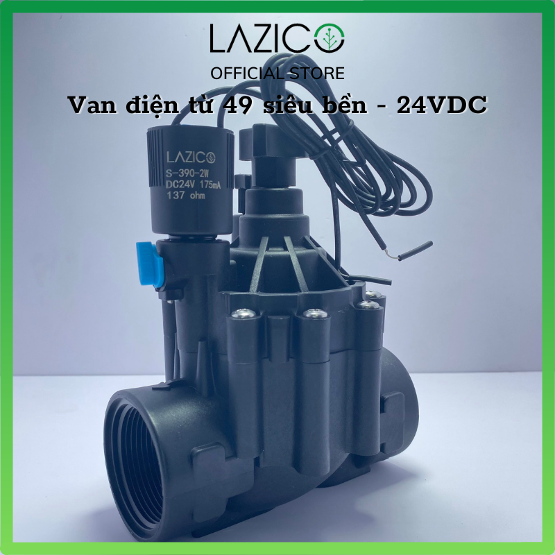 Van điện từ phi 49 24vdc, van nước điện từ cuộn hút siêu bền chính hãng LAZICO VT49