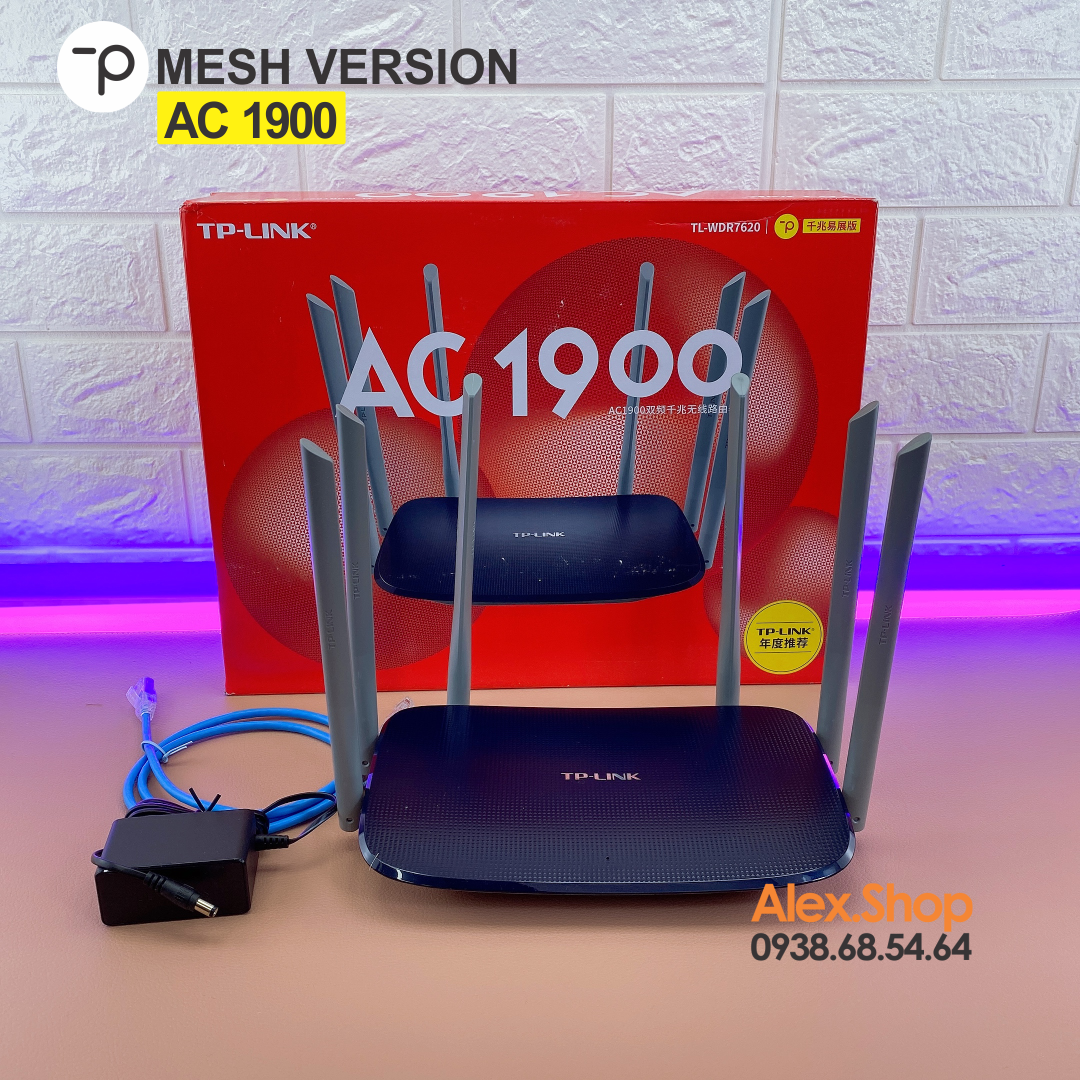 🔥17.9 - 30.9🔥Thiết Bị Wifi TPLink 1900Mbps Phiên Bản Mesh Wdr7620 - BH 12 Tháng