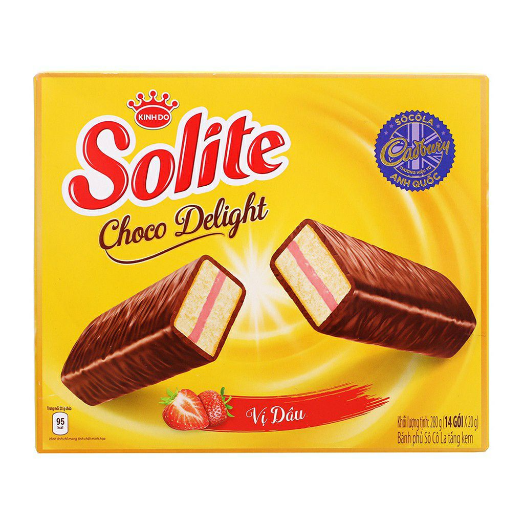 Bánh solite phủ socola 280g vị dâu