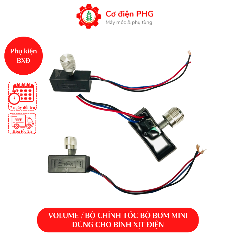 Bộ điều chỉnh tốc độ máy bơm mini - Chiết áp điều tốc 12v - Volume Bình xịt điện