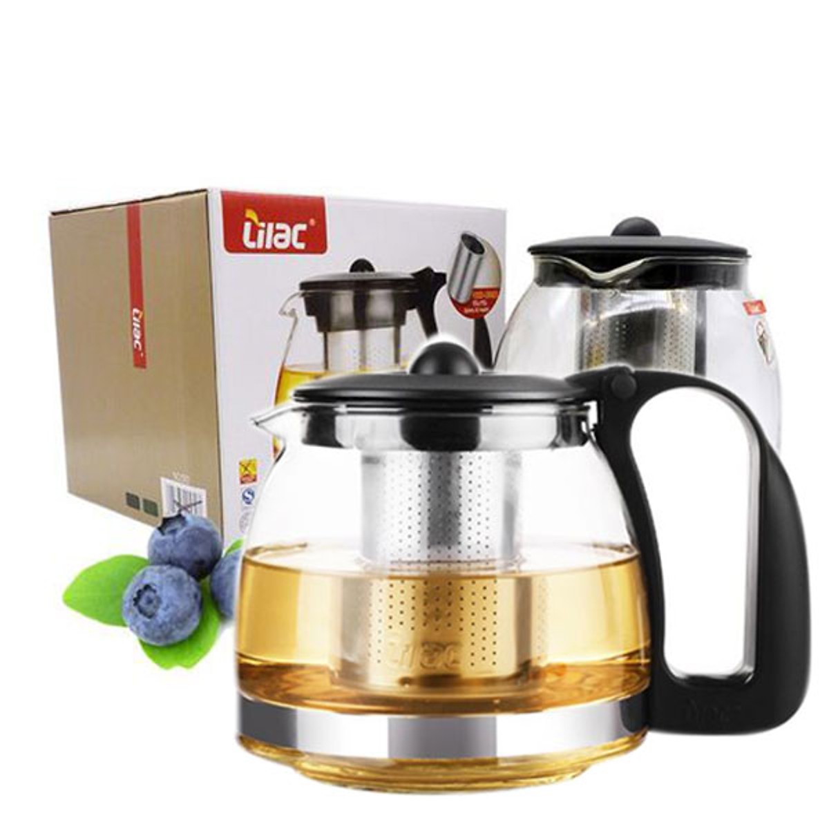 Bình Lọc Trà Thủy Tinh Có Lưới Lọc Inox 304 Không Gỉ Cao Cấp