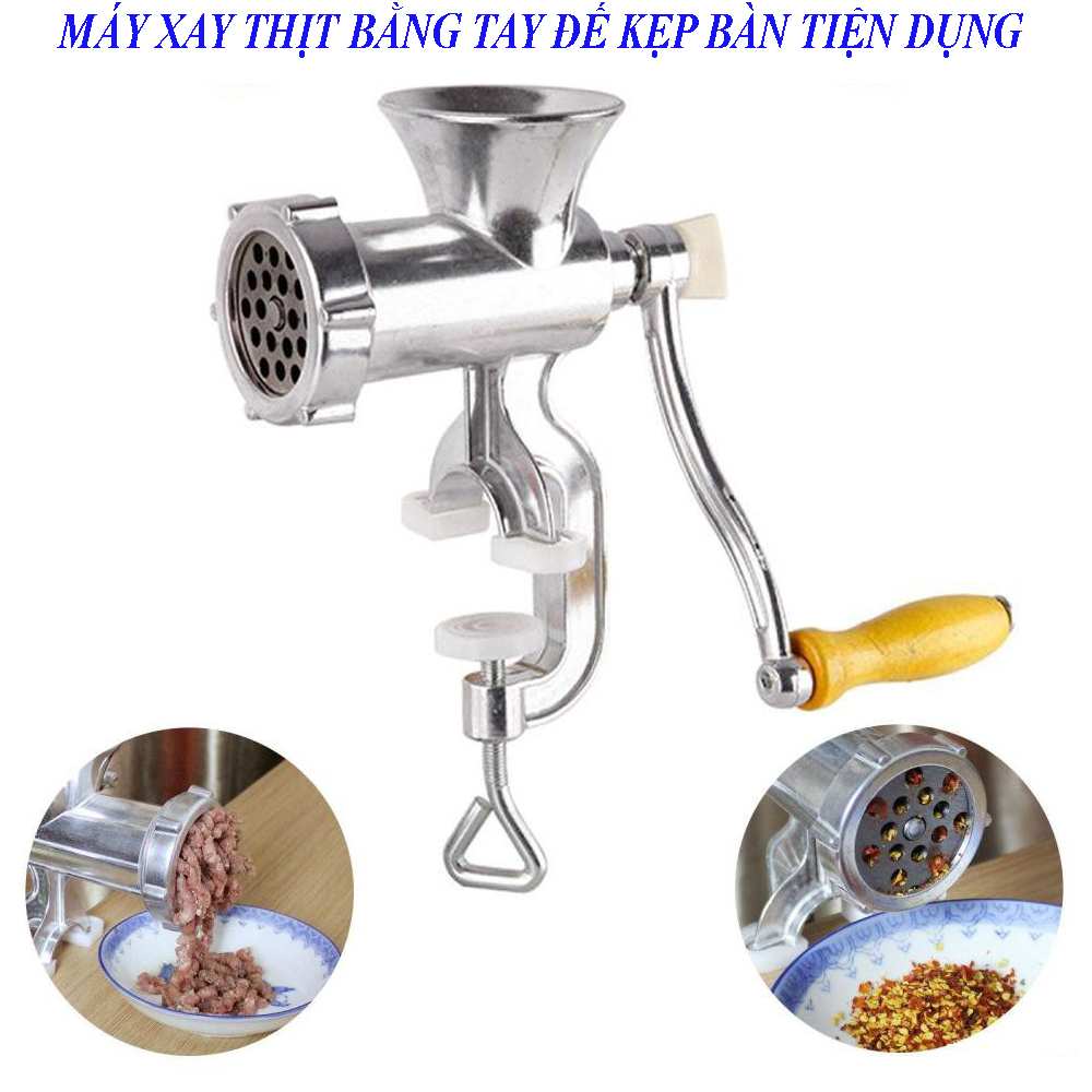 [HCM]Máy xay thịt bằng tay gia đình Máy xay thịt bằng tay INOX - MÁY THỰC PHẨM XANH MÁY XAY THỊT BẰNG TAY ĐẾ KẸP BÀN chất liệu nhôm cao cấp không gỉ Tiện lợi Không Mất Sức Nhẹ Nhàng Nhỏ Gọn.