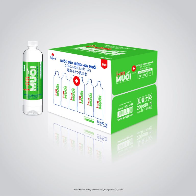 Thùng nước súc miệng i-on muối hương mint bạc hà 680ml – thùng 20 chai