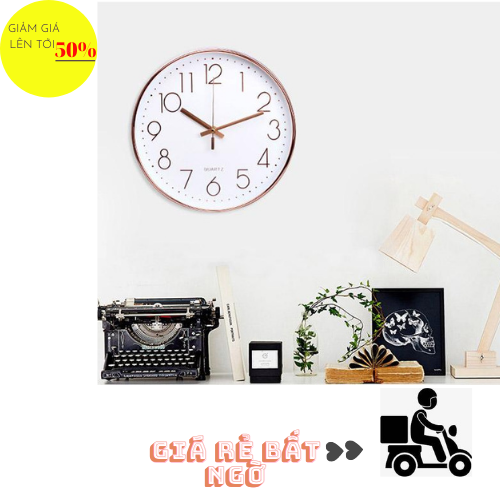 Đồng hồ treo tường kim trôi rosegold quartz