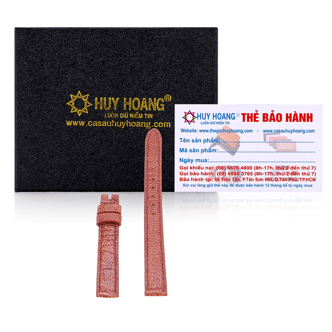 Th8419 - dây đồng hồ da đà điểu màu vàng