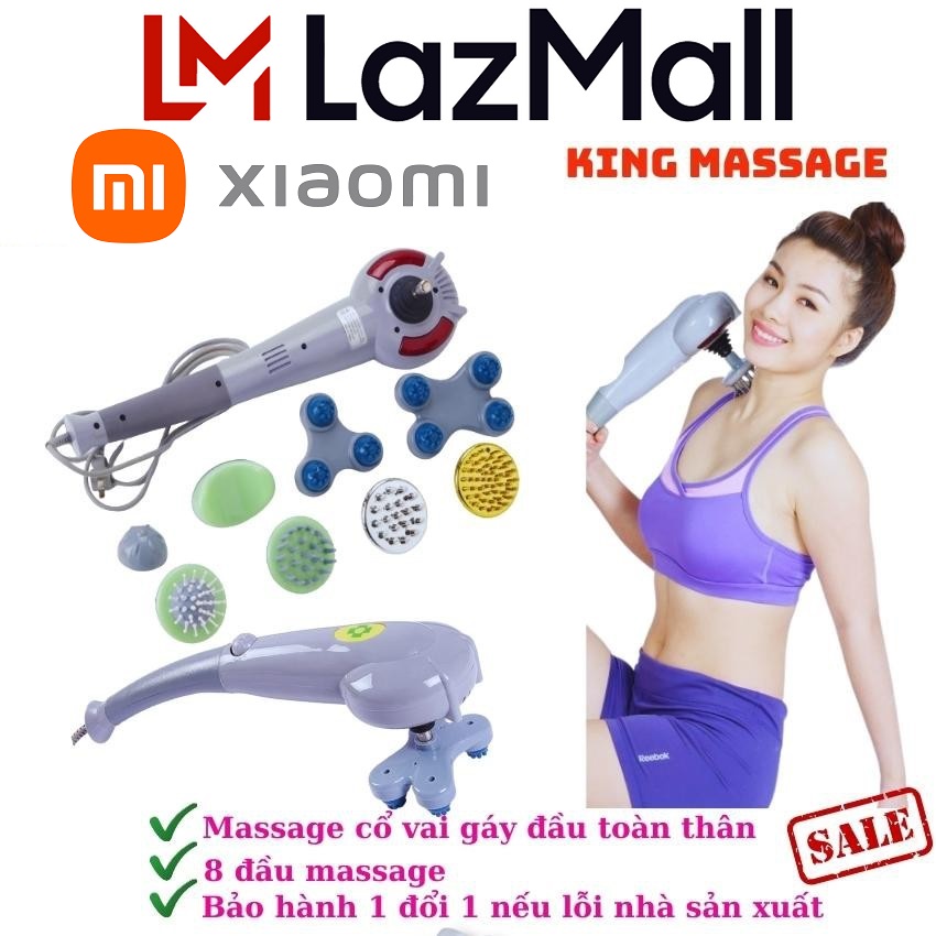 Xiaomi Gian Hàng LazMall Chính Hãng Máy Đấm Lưng Đầu Xoa Bóp Máy Massage Cầm Tay Công Nghệ Xiaomi Máy Massage King 8 Đầu Thay Thế TK-899 Giúp Giảm Tress Giảm Mỡ Thừa Giảm Đau Nhức Toàn Thân Chính Hãng