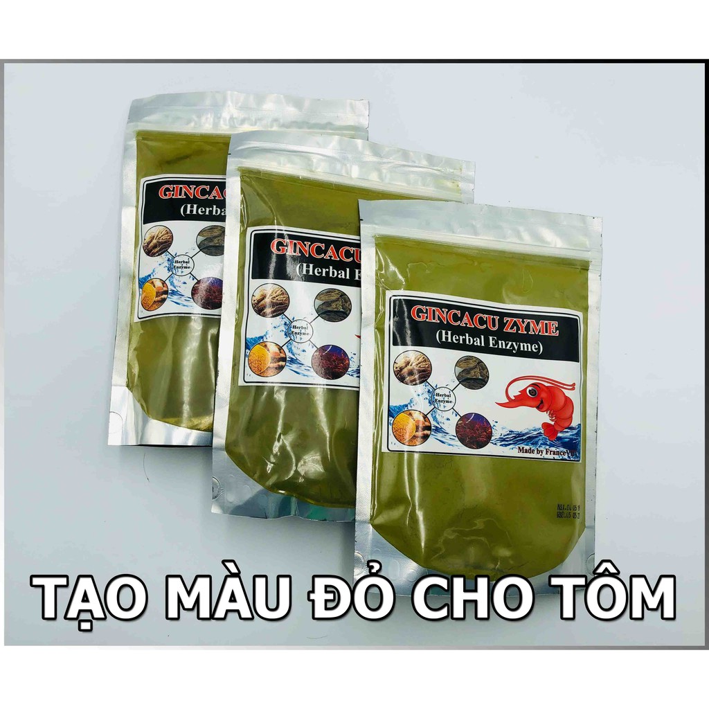 Gói 500g gincacu zyme - thức ăn tạo mầu cho tôm