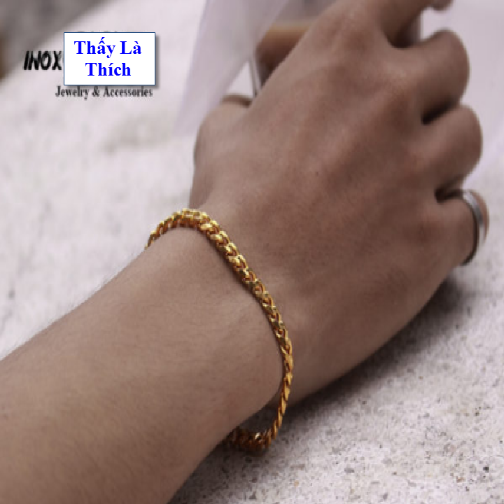 Lắc tay Nam Titan Thấy Là Thích kiểu khoen nhỏ 5mm - Cam kết 1 đổi 1 nếu hoen , gỉ sét