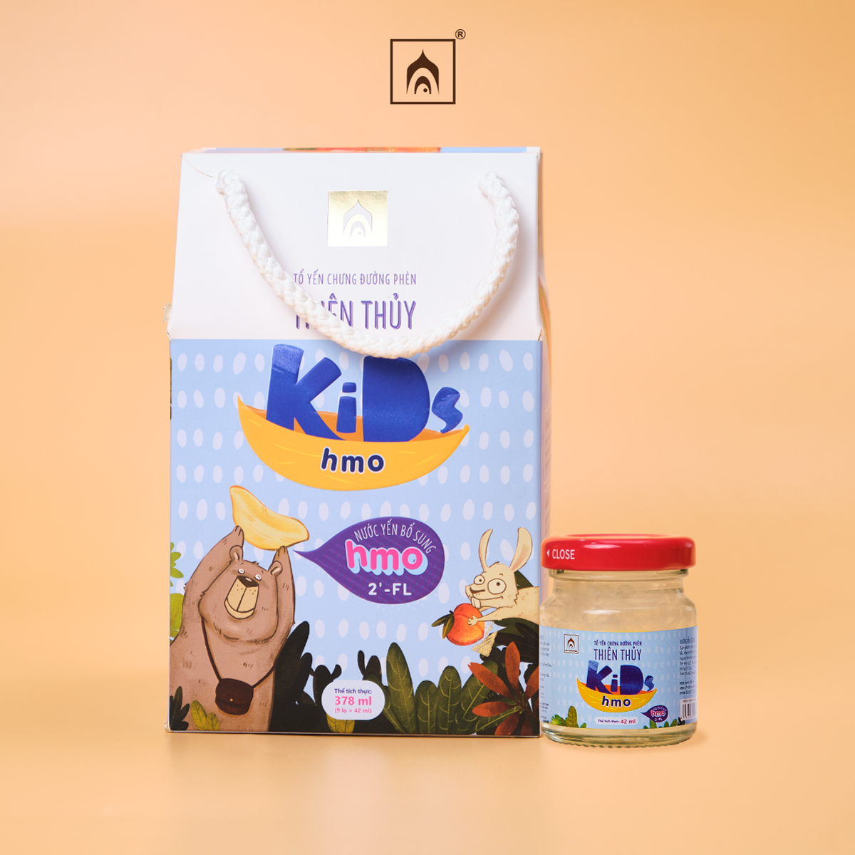 Nước yến cho bé Thiên Thủy Kids Hmo - Nhà Yến Nha Trang - Hộp 9 lọ -  Yến sào cho trẻ em - Nước yến sào cao cấp - Tổ yến chưng đường phèn cao cấp