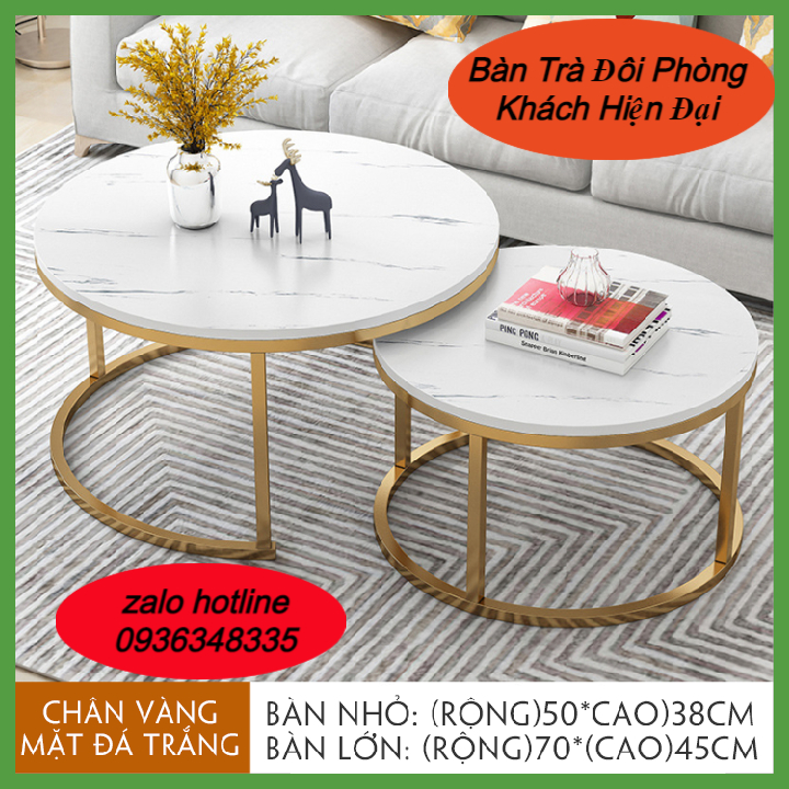 Bộ bàn trà đôi bắc âu - Bàn trà sofa bàn trà phòng khách hiện đại