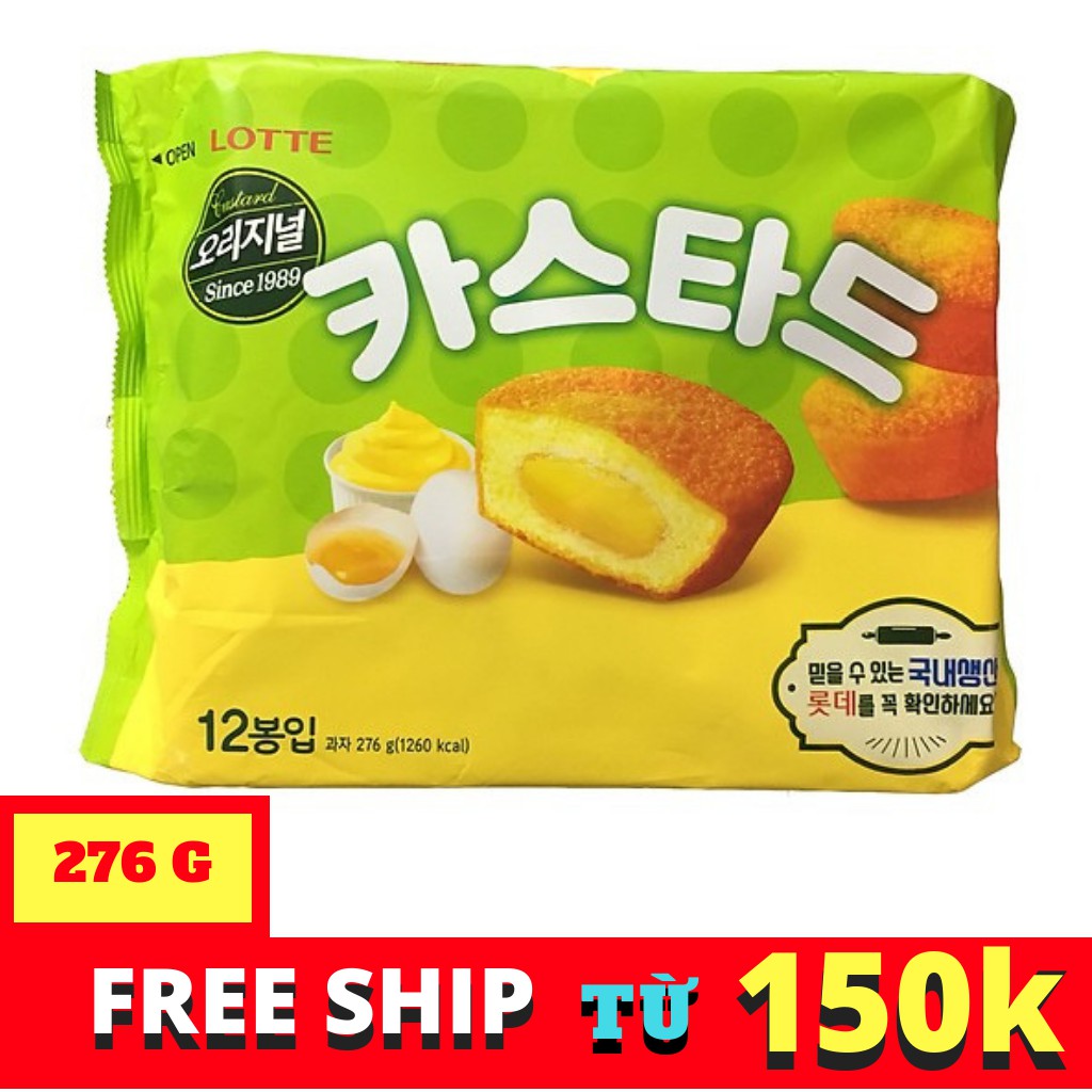 Bánh custard lotte hàn quốc 276g