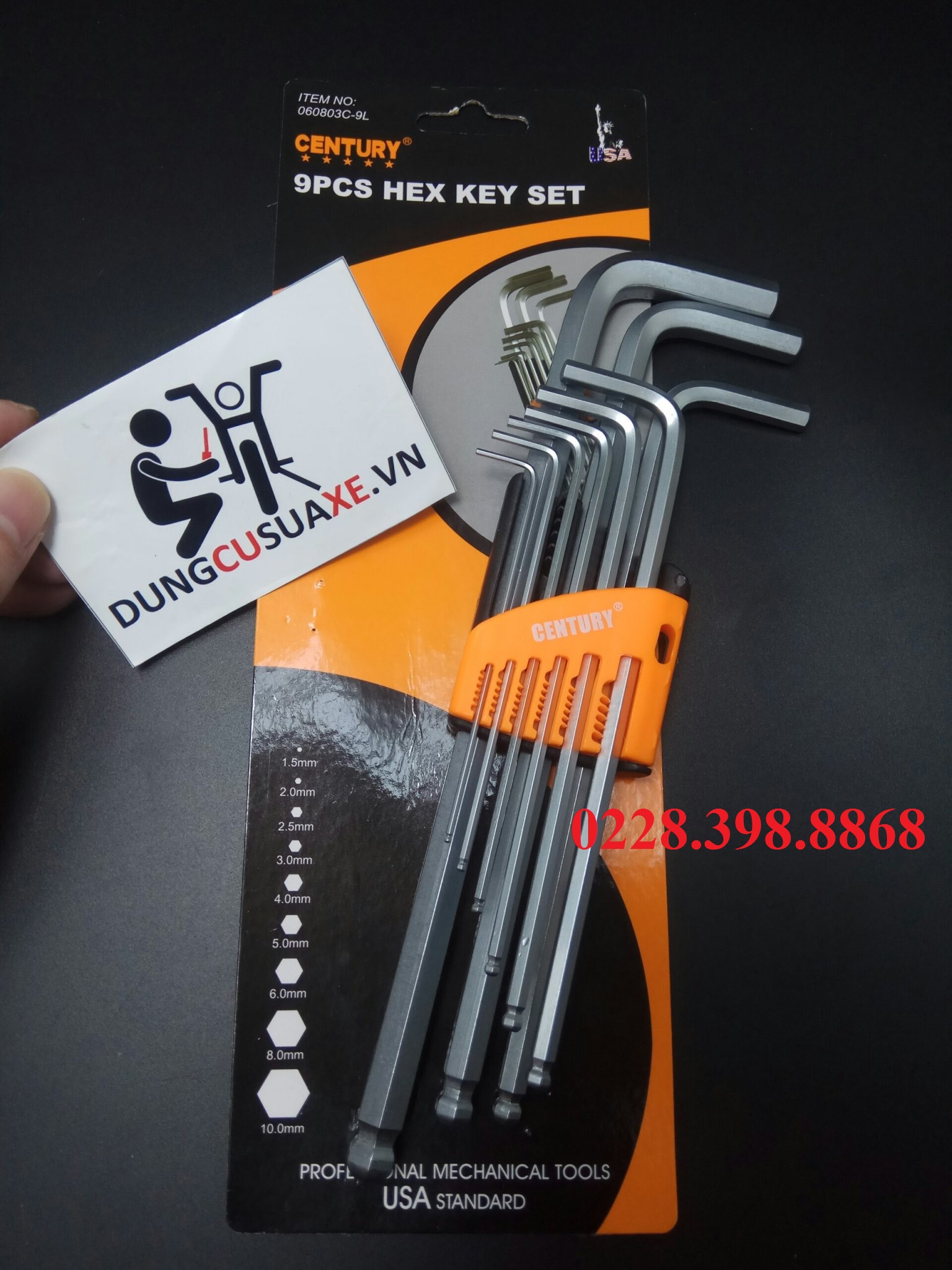 Lục giác century trắng - bộ khóa lục giác century 9 cây