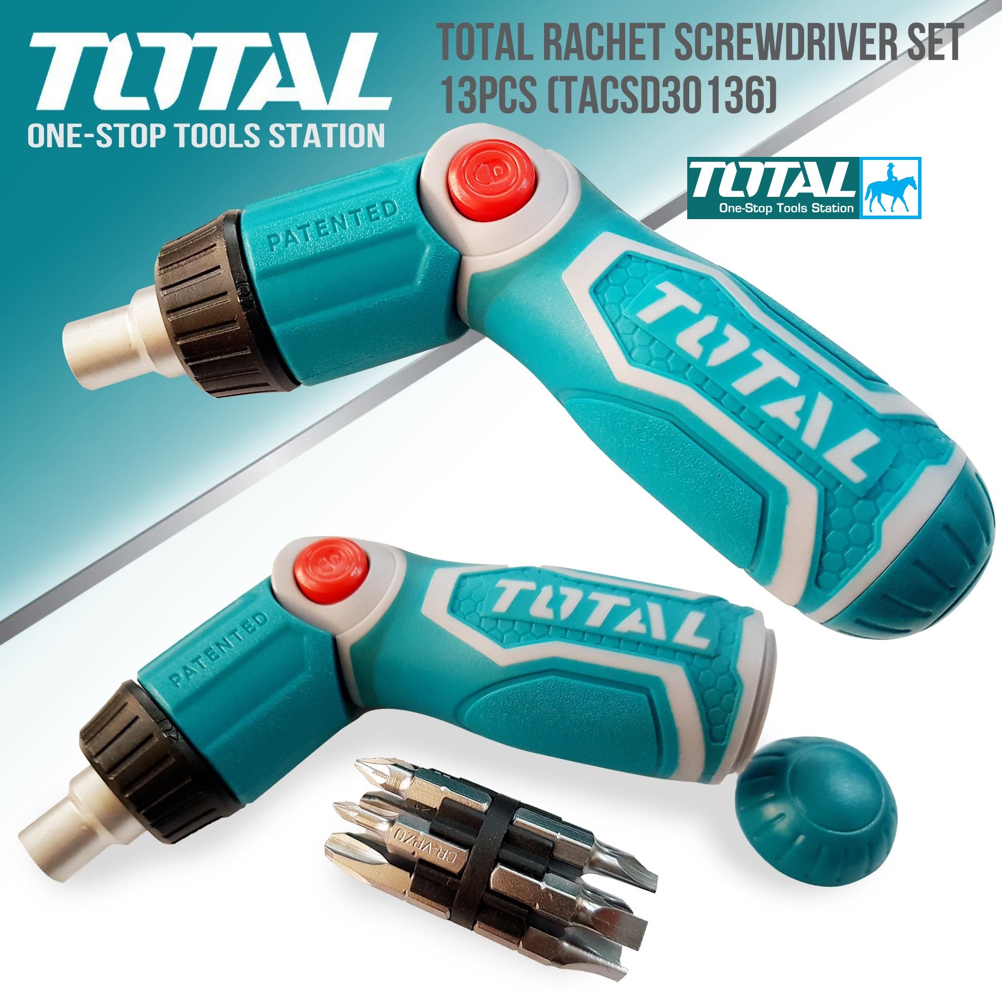 Bộ 13 công cụ tô vít gấp đa năng Total TACSD30136 AKISD1208