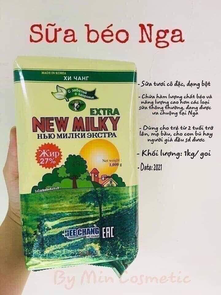 SỮA BÉO NGA NEW EXTRA MILKY -1KG - TÚI - NGA date T6/2022